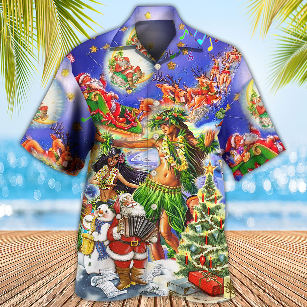Festive Island Aloha Christmas Hawaiian Shirt For Vacation Days And Relaxed Coastal Outings