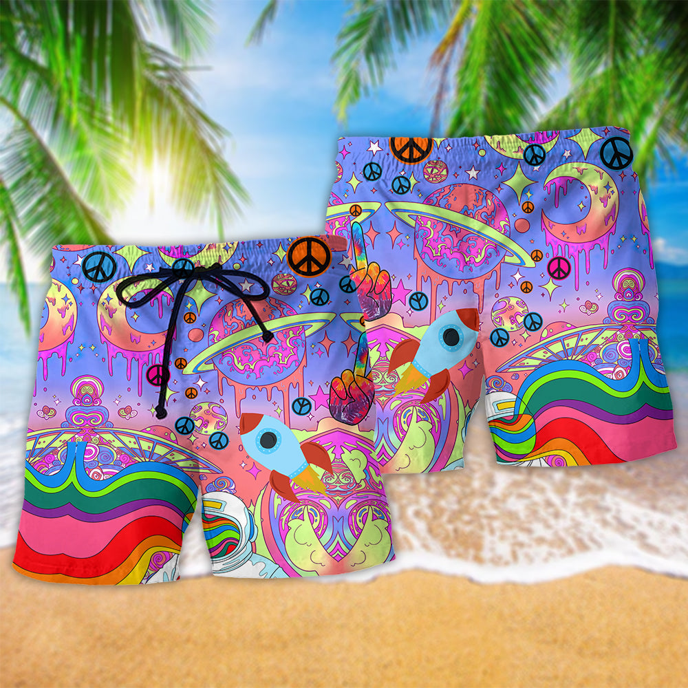 Bohemian Planet Large Galaxy Beach Shorts Pattern Detail For Summer Adventures And Casual Outdoor Comfort