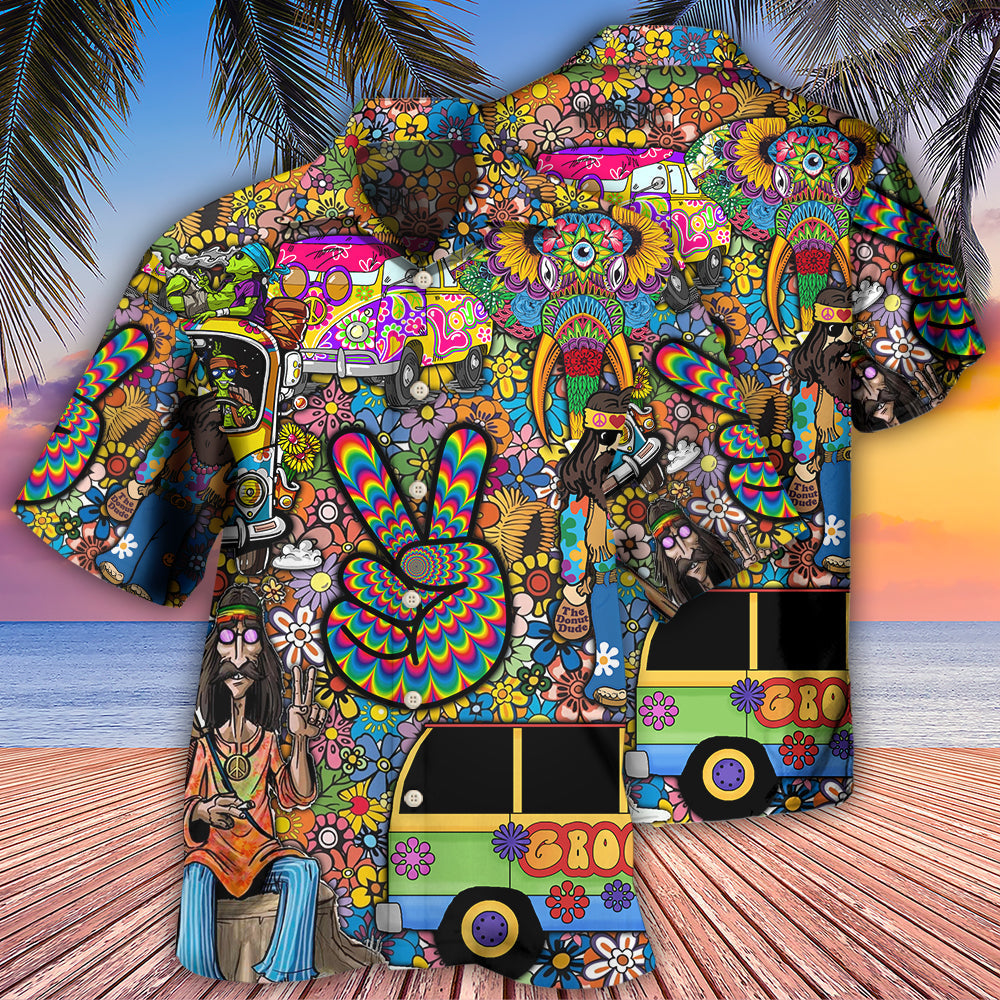 Floral Wild Heart Hippie Soul Hawaiian Shirt For Tropical Holidays, Outdoor Gatherings, And Everyday Comfort