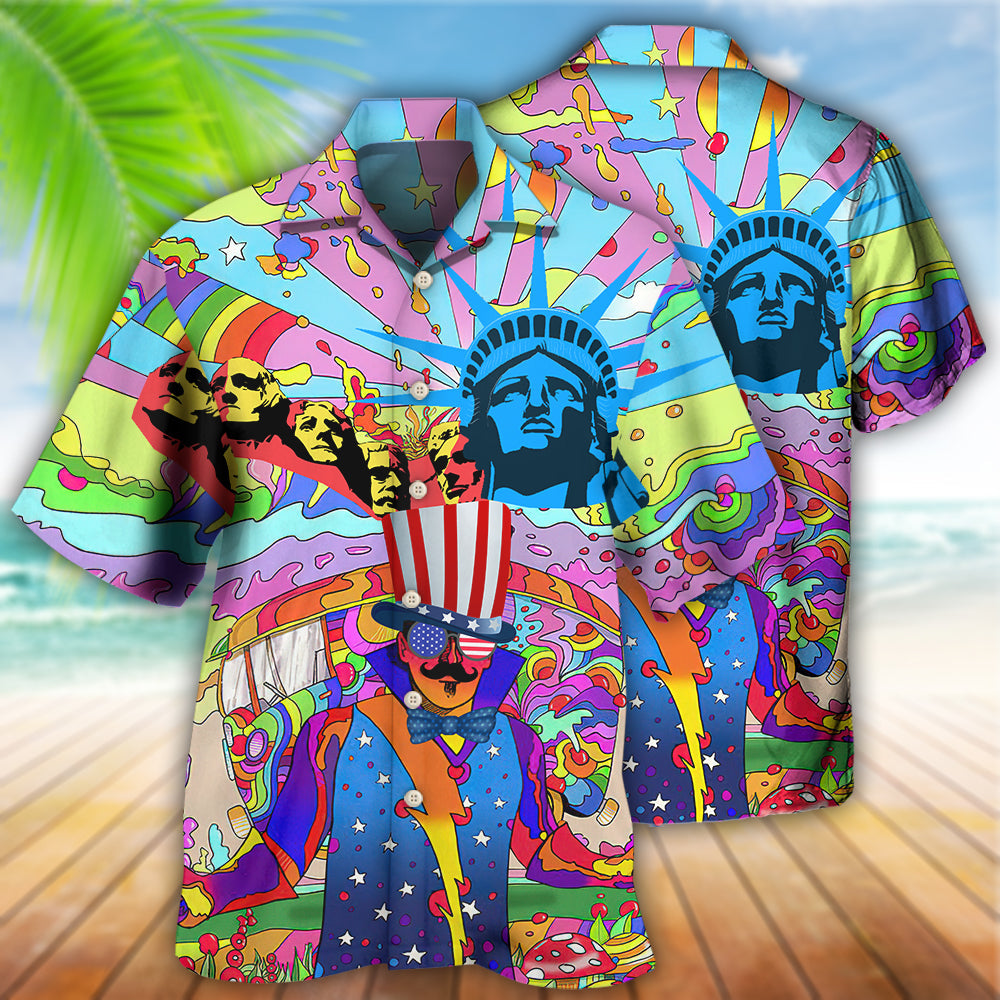 Bohemian Independence Day American Hawaiian Shirt For Beach Parties And Weekend Getaways