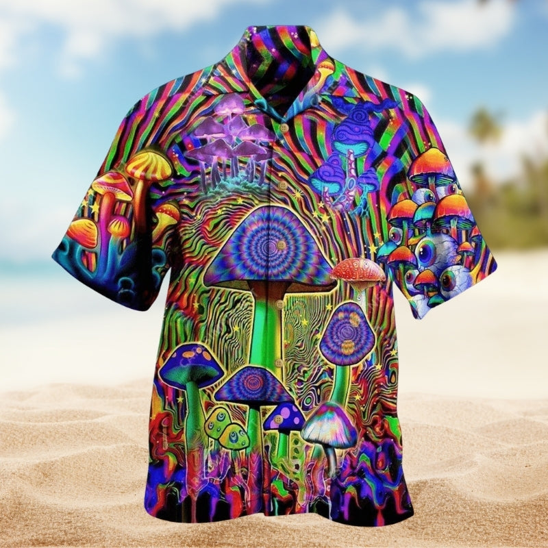 Retro Hippie Hawaiian Shirt For Coastal Festival, Island Getaway, And Relaxed Resort Style