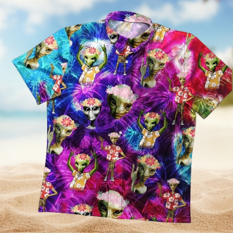 Hippie Peace Hawaiian Shirt For Island Getaway And Casual Wear