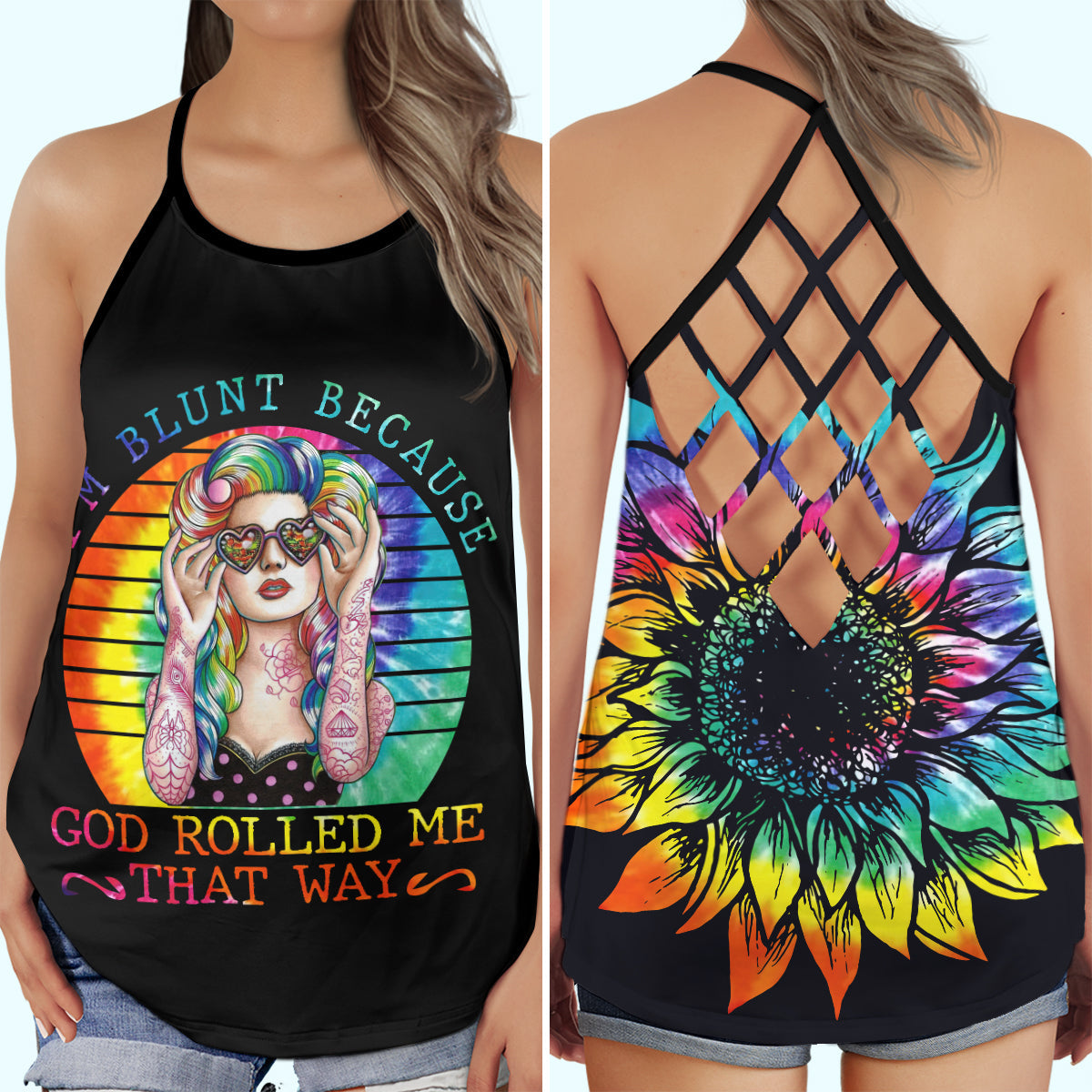 Hippie Girl Peaceful Soul Hollow Tank Top For Yoga Workouts And Festival Wear