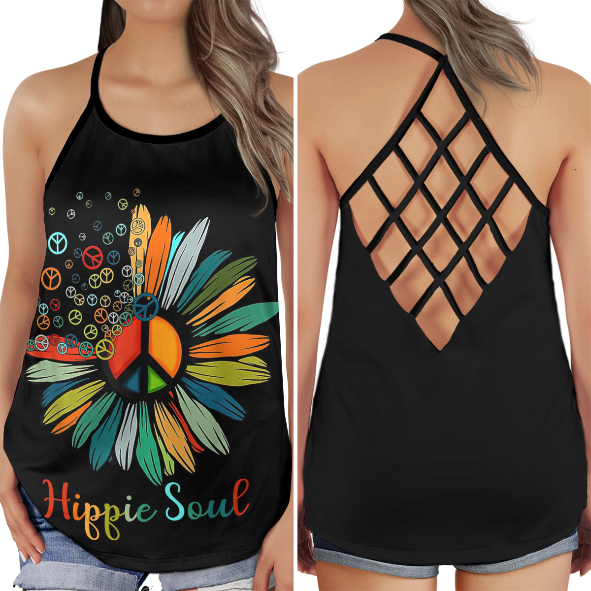 Hippie Soul Beautiful Hollow Tank Top For Yoga Workouts And Festival Wear