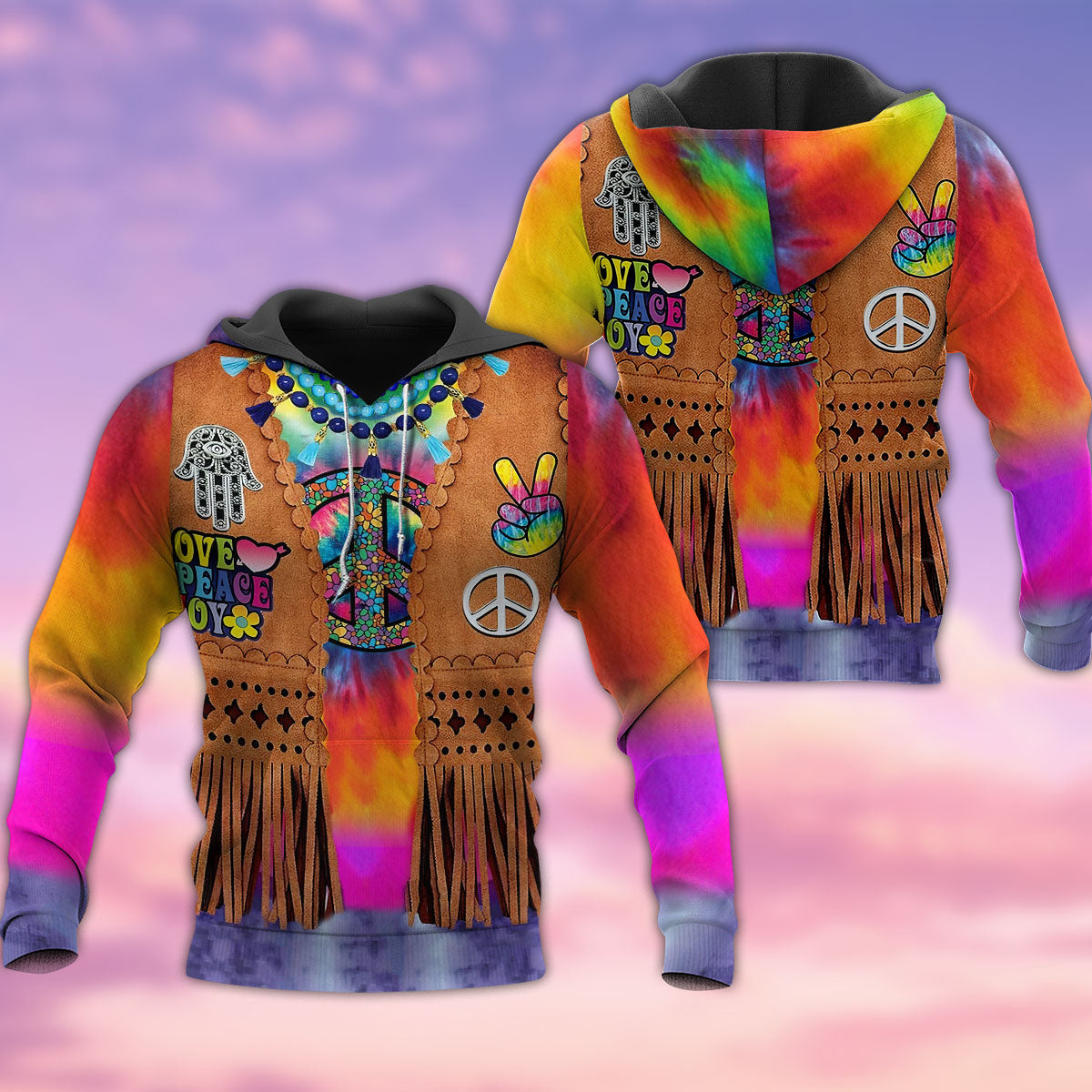 Hippie Peace Cowboy Life Hoodie For Equestrian Enthusiasts Casual Wear And Weekend Travel