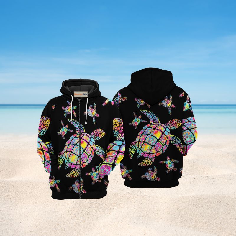 Hippie Turtle Love Ocean Hoodie For Ocean Themed Events Holidays And Gift Ideas