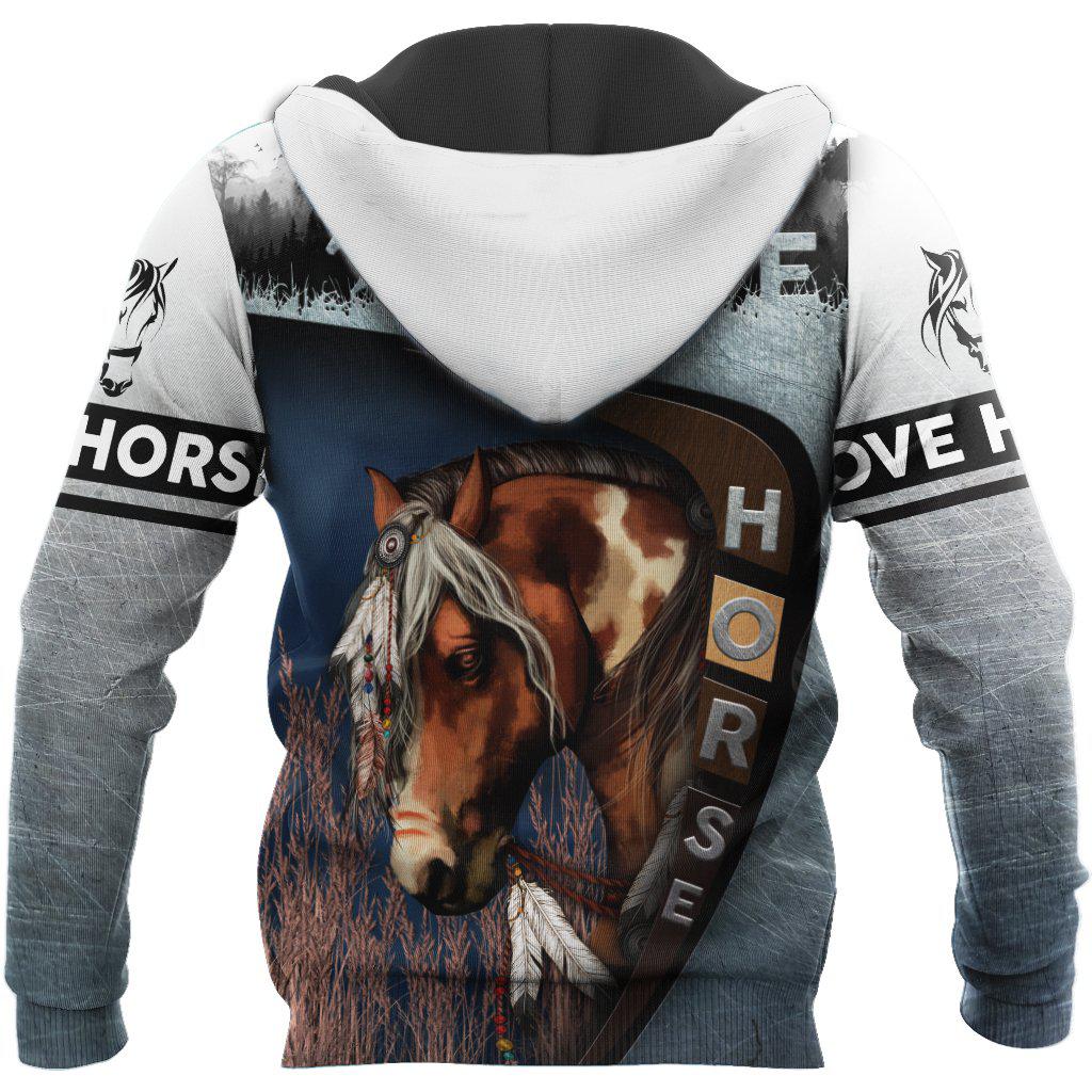 Artistic Love Horse Hoodie For Horse Lovers Weekend Adventures And Relaxed Daily Style