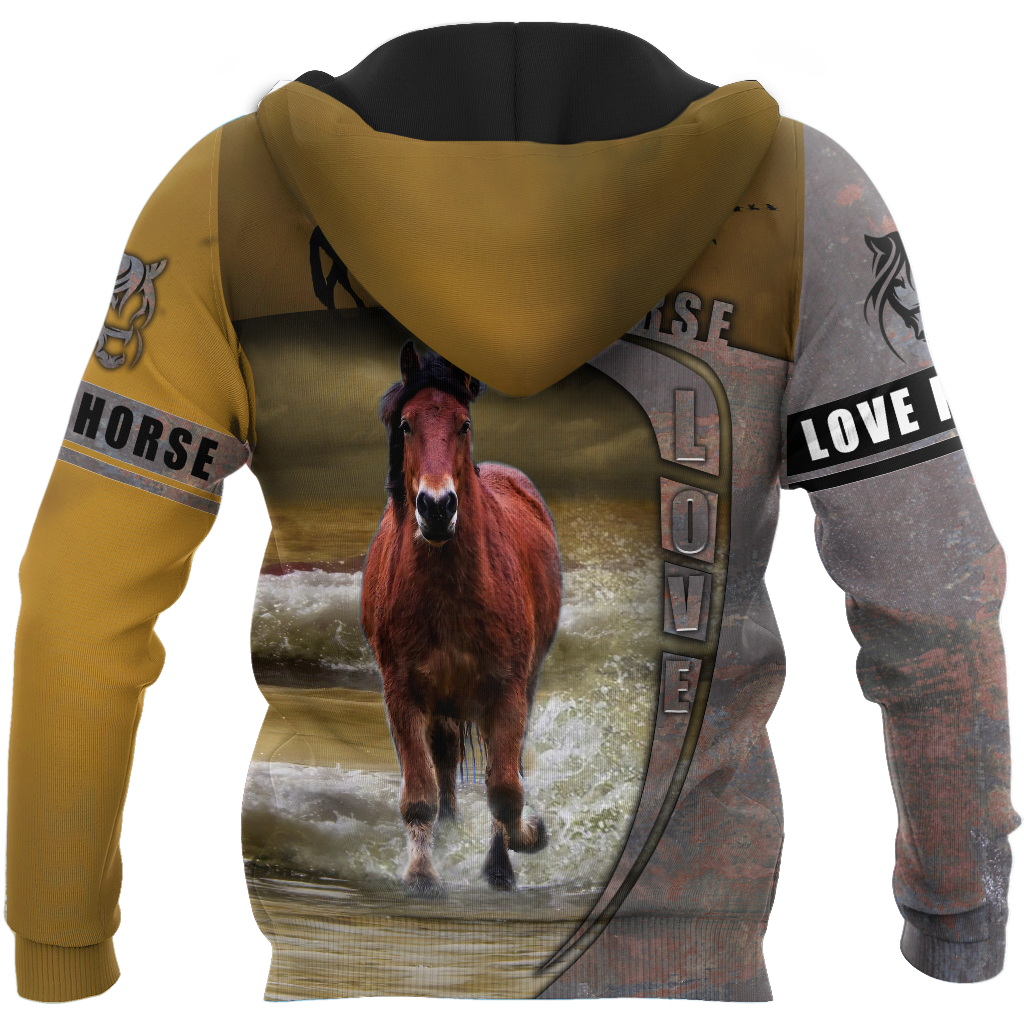 Illustrated Love Horse Hoodie For Western Casual Wear Travel And Thoughtful Gifting
