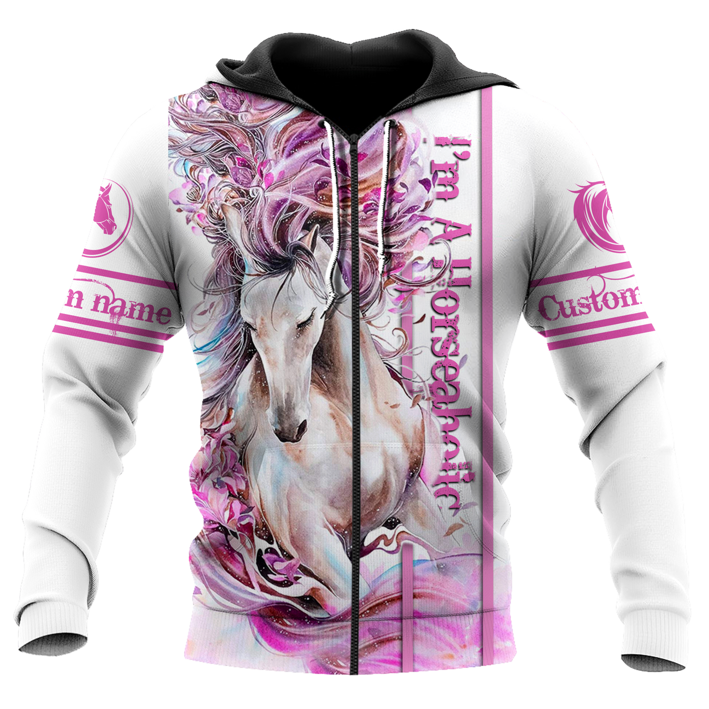 Pink Horse Hoodie For Country Lifestyle Outdoor Trips And Relaxed Everyday Wear