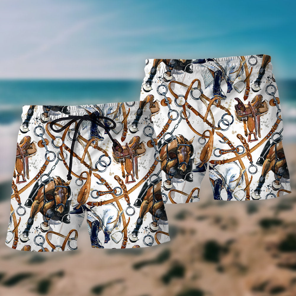 Horse Beach Shorts Pattern Detail For Tropical Escapes And Comfortable Daily Use