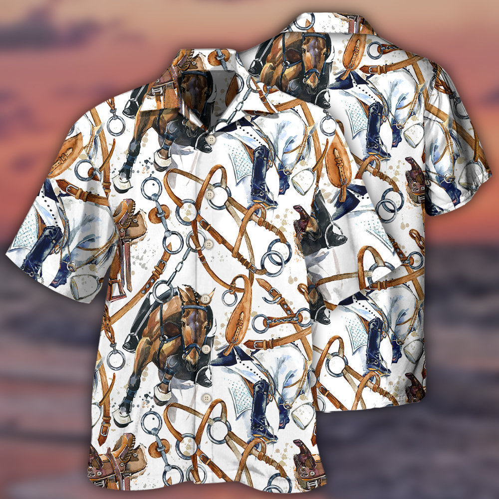 Creative Horse Bridle Minimal Hawaiian Shirt For Beach Days, Summer Outings, And Thoughtful Gift Giving