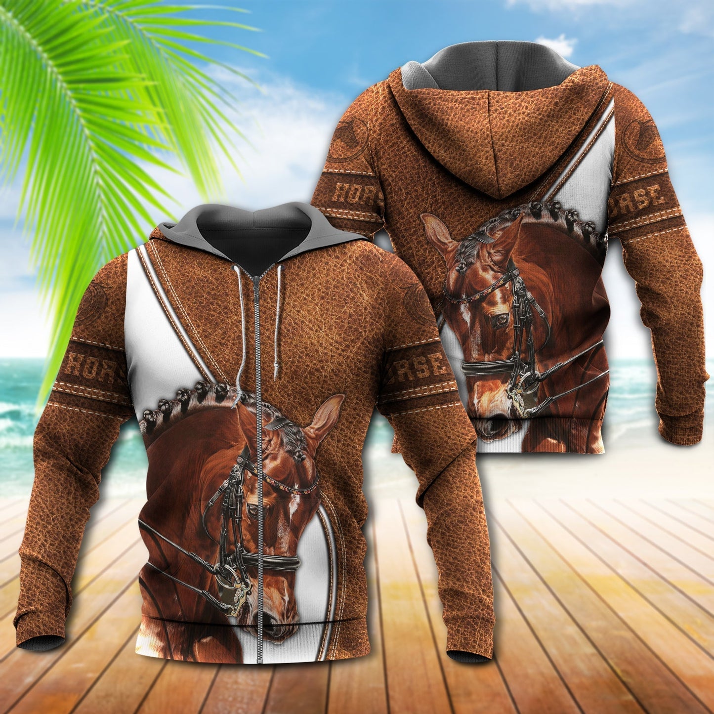 Horse Leather Hoodie For Rustic Casual Looks Outdoor Events And Comfortable Layering