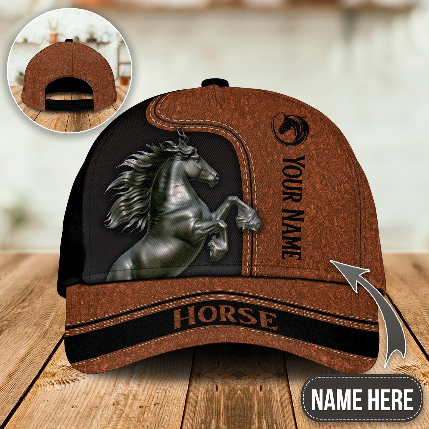Strong Horse Leather Personalized Classic Cap For Beach Outings Holidays And Thoughtful Everyday Style