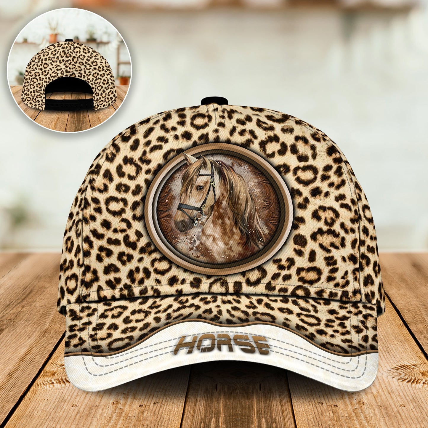 Horse Leopard Pattern Classic Cap For Holiday Adventures Parties And Comfortable Styling