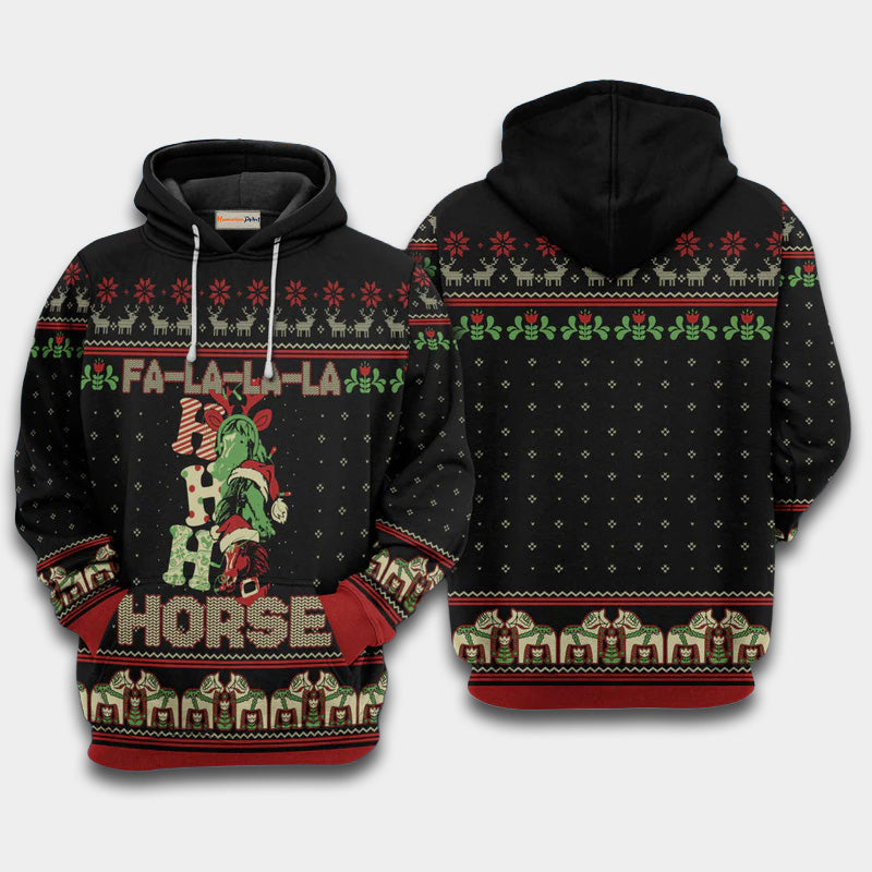Horse Christmas Fa La Hoodie For Festive Days Casual Adventures And Thoughtful Seasonal Gifting