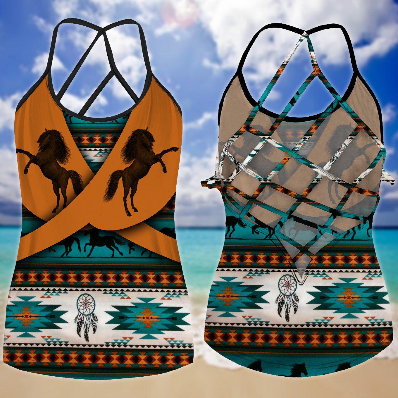 Horses Love And Life Hollow Tank Top For Fitness Classes And Outdoor Style