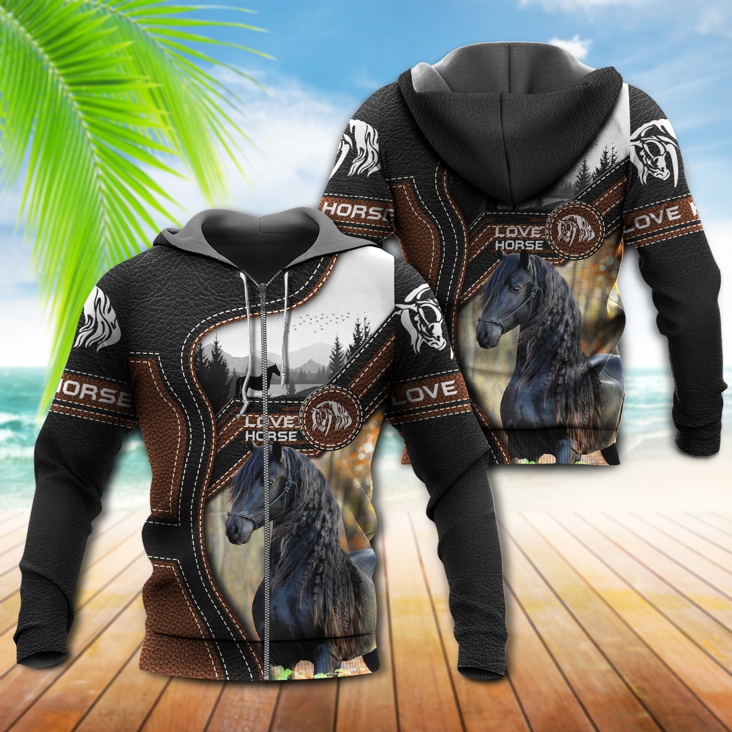 Horse Love Forest Hoodie For Equestrian Enthusiasts Casual Wear And Weekend Travel