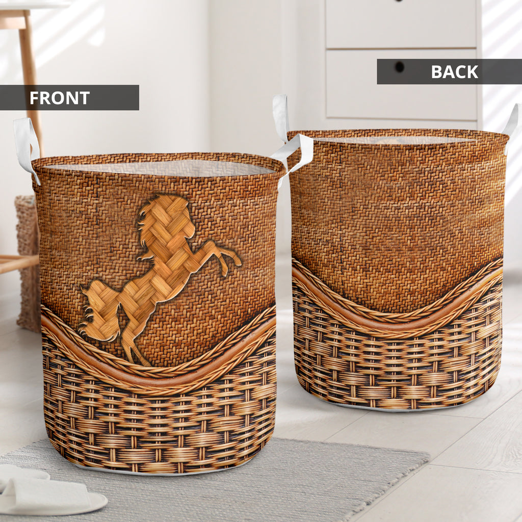 Horse Rattan Texture Nice Style Laundry Basket For Room Home Organizer