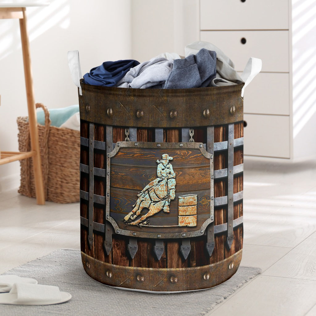 Horse Riding Vintage Style Laundry Basket For Room Home Organizer