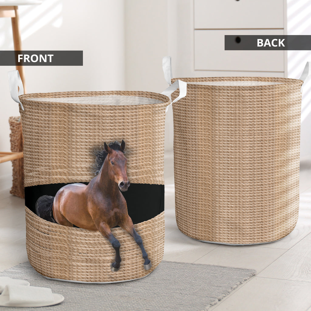 Horse Rope Line Classic Laundry Basket For Room Home Organizer