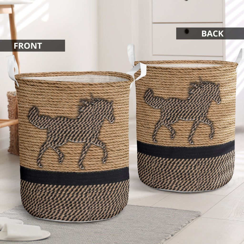 Horse Rope Wallpaper Black And Yellow Laundry Basket For Room Home Organizer