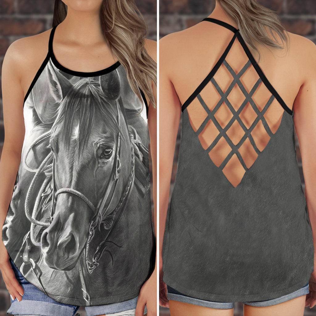Horse Love And Life Dark Gift For Horse Lovers Hollow Tank Top For Workouts Festivals And Bold Style