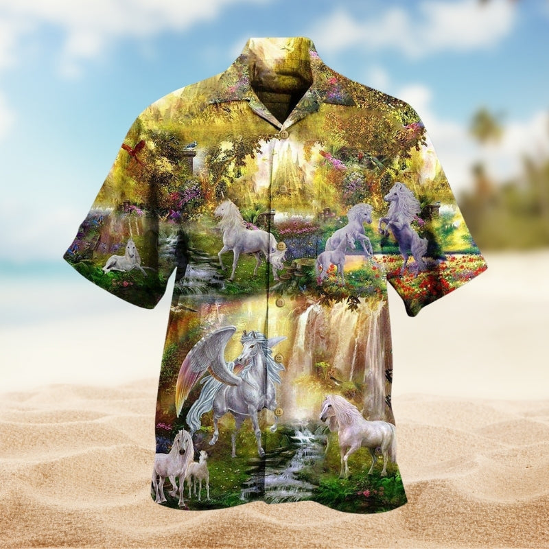 Horses Paradise Hawaiian Shirt For Island Vacations, Resort Wear, And Relaxed Seasonal Style
