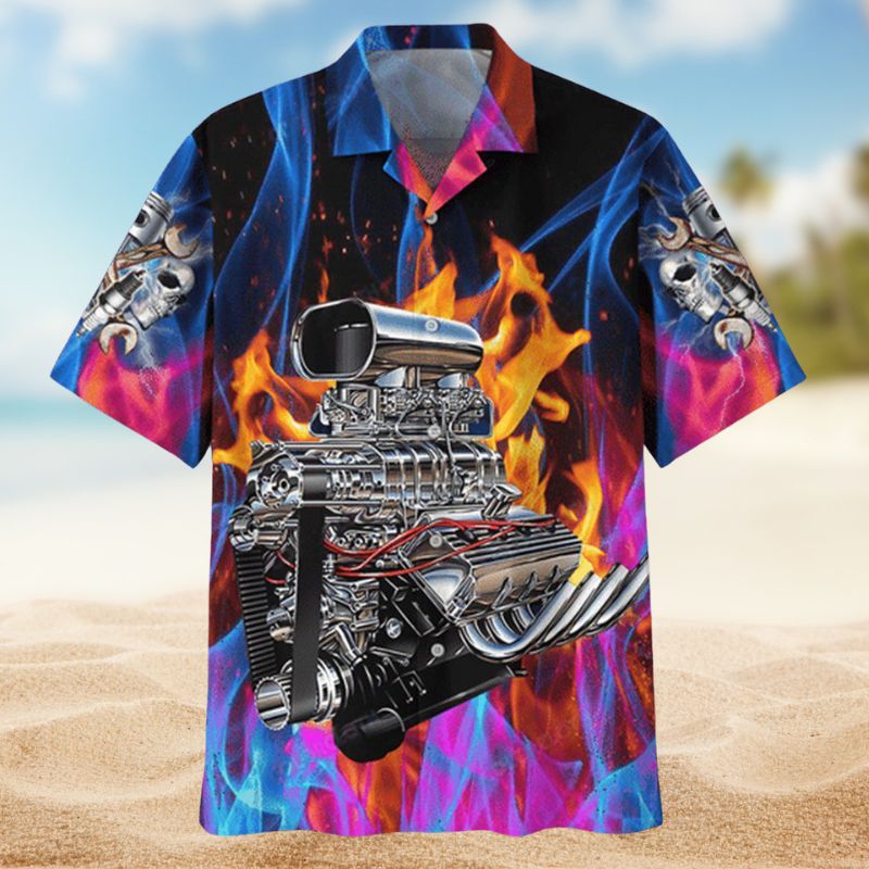Hot Rod Hawaiian Shirt For Automotive Enthusiasts, Coastal Trips, And Casual Warm Weather Style