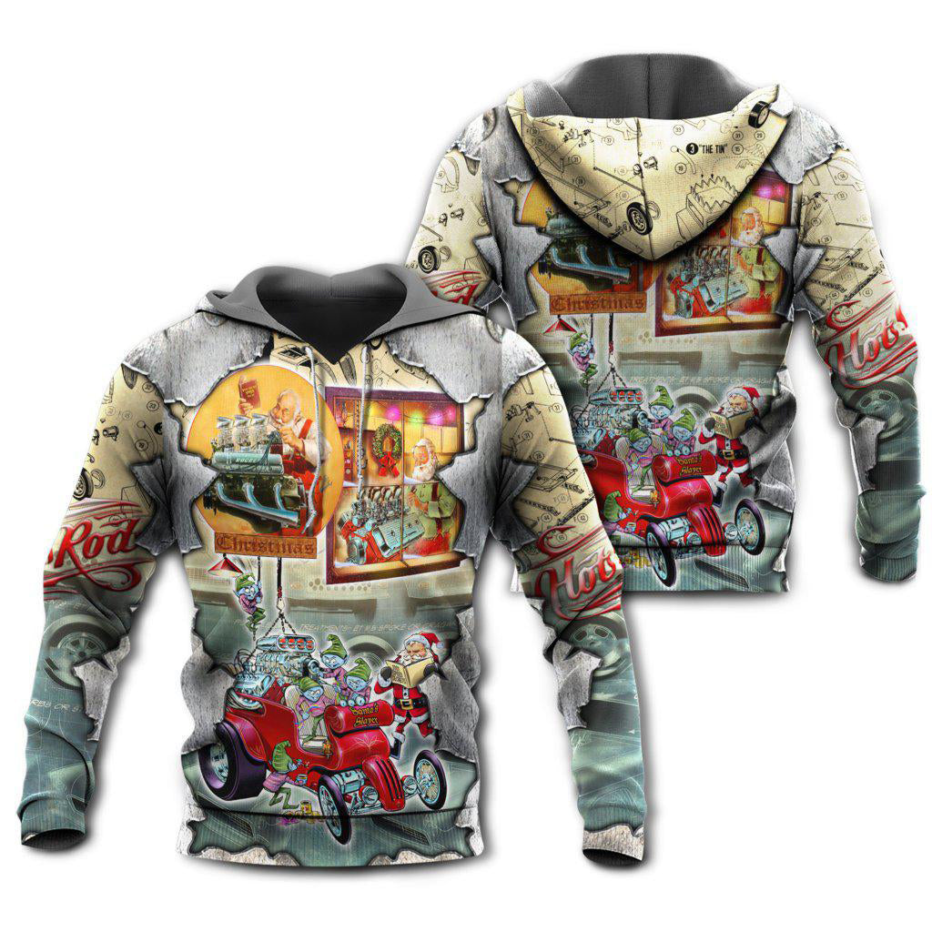 Hot Rod Christmas Love Time Hoodie For Holiday Parties Weekend Outings And Cheerful Gift Giving