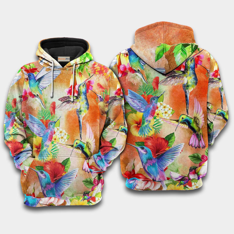 Hummingbird Love Flowers Hoodie For Weekend Trips Relaxed Outfits And Thoughtful Gifting
