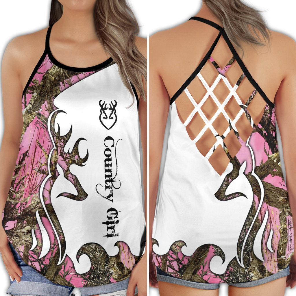Hunting Lover Country Girl Charm Hollow Tank Top For Yoga Workouts And Casual Wear