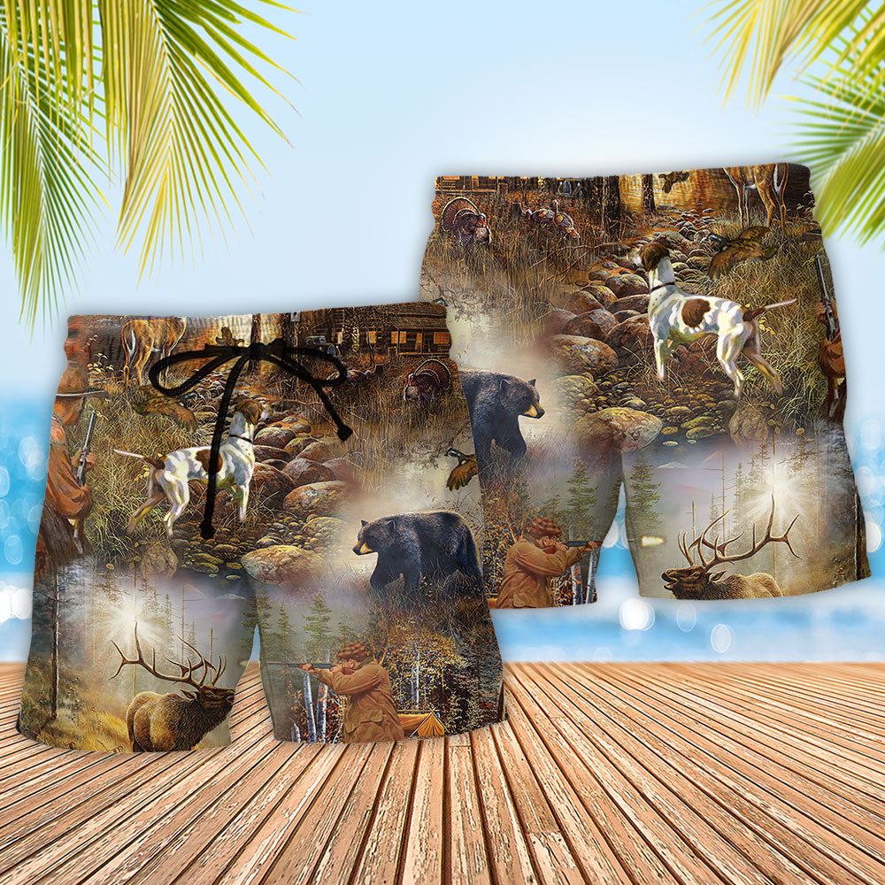 Hunting Rise Shine Beach Shorts Pattern Detail For Resort Wear And Warm Weather Wardrobe
