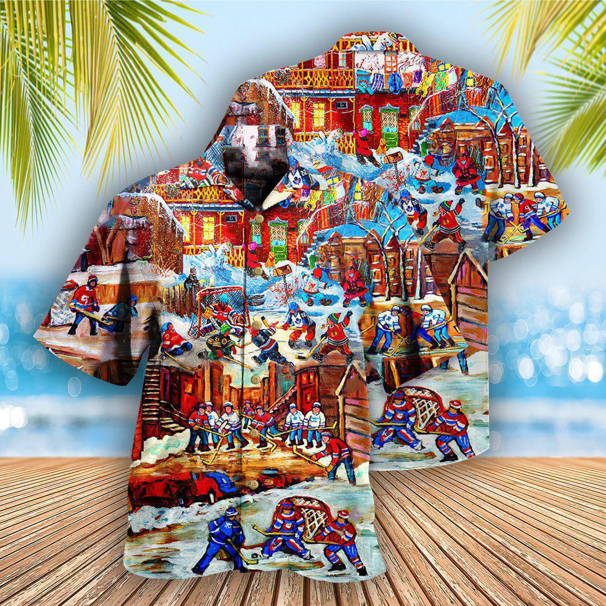 Ice Hockey Hawaiian Shirt With All Over Print For Coastal Adventures Summer Events And Everyday Comfort