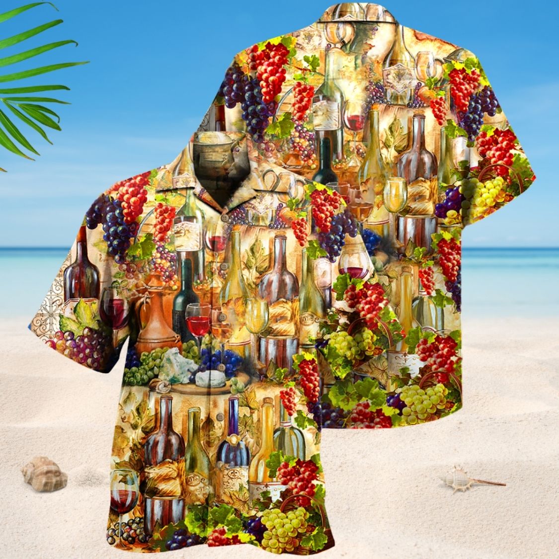 Give Sip Wine Hawaiian Shirt Design View For Casual Summer Styling