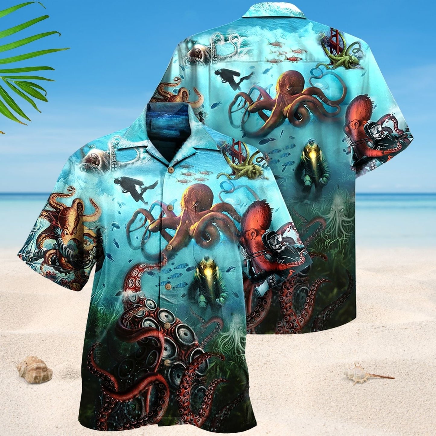 Octopus Giant Deep Sea Diver Hawaiian Shirt For Warm Weather Adventures And Everyday Comfort