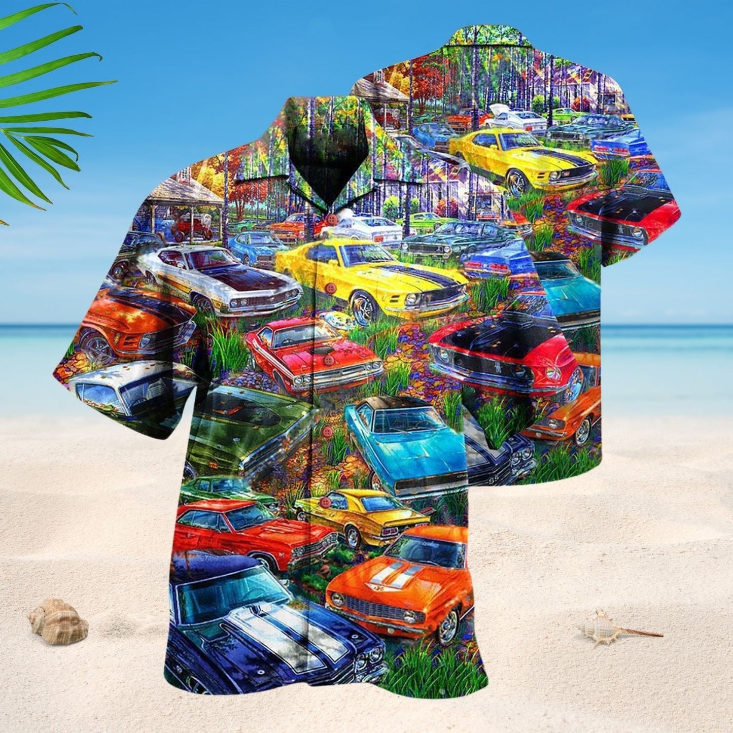 Colorful Car Garden Artistic Hawaiian Shirt For Warm Weather Adventures And Everyday Comfort