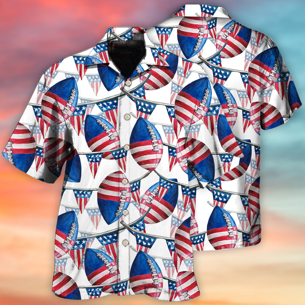 Patriotic American Hawaiian Shirt With All Over Print For Summer Events Coastal Travel And Comfortable Styling