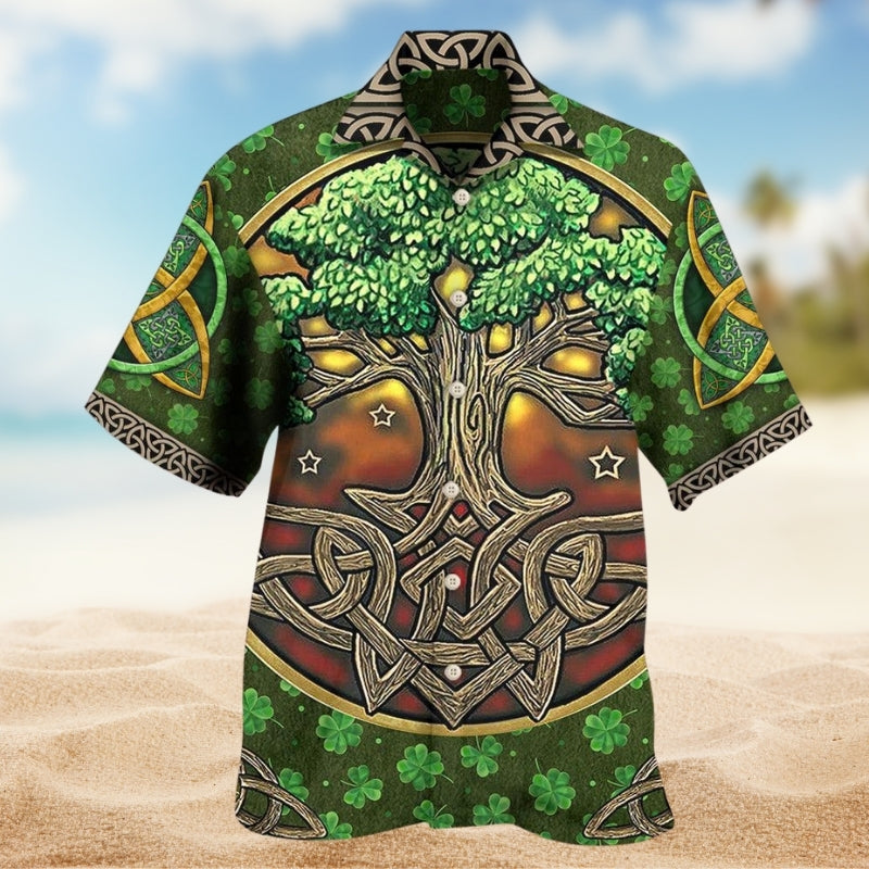 Irish Style Hawaiian Shirt For Weekend Escape And Summer Party Style