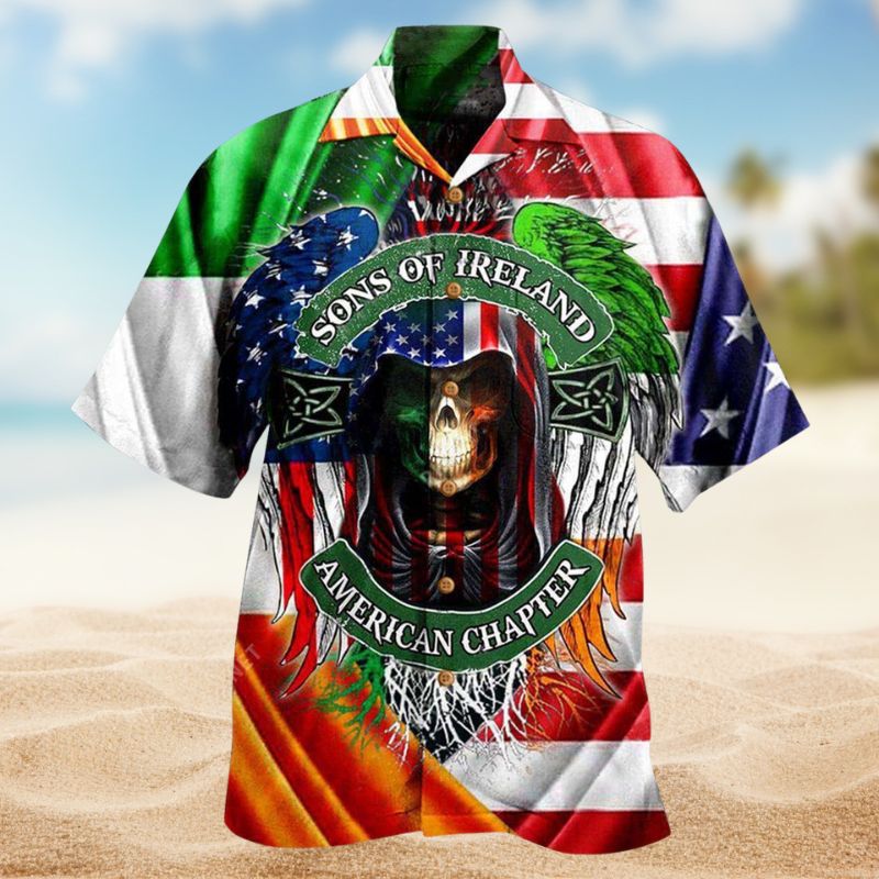 American Irish Saint Patrick Hawaiian Shirt For Island Vacations, Resort Wear, And Relaxed Seasonal Style