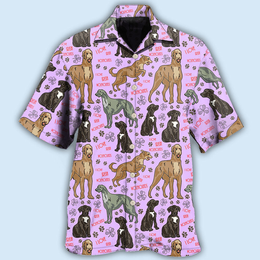 Cute Irish Wolfhound Hawaiian Shirt For Resort Trips, Coastal Parties, And Warm Weather Style