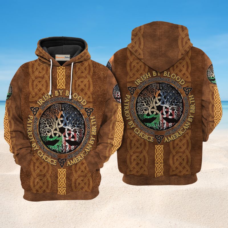 Irish Blood Leather Hoodie For Casual Activities Seasonal Outings And Gift Ideas