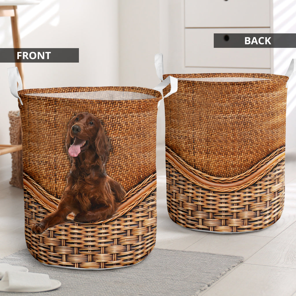 Irish Setter Dog Love Life Laundry Basket For Room Home Organizer