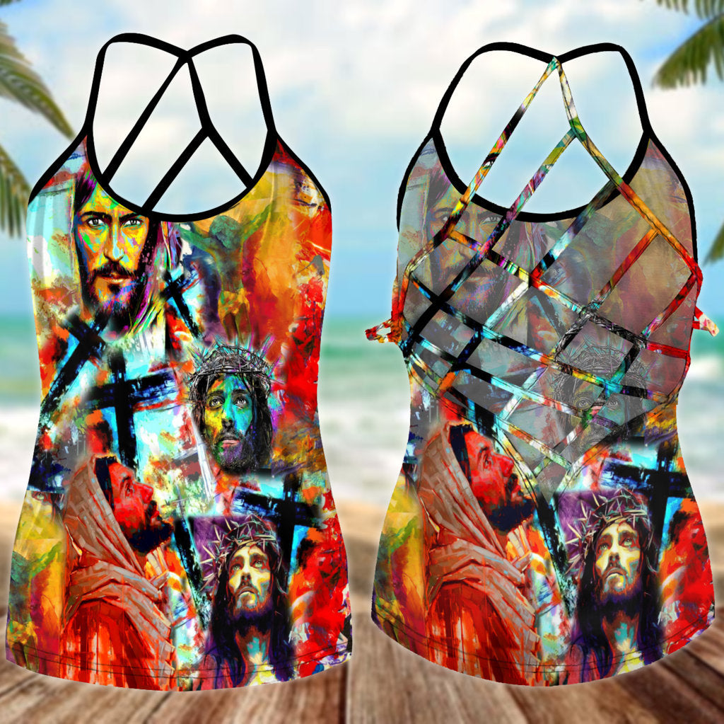 Jesus Save My Life Hollow Tank Top For Workout Classes And Daily Wear