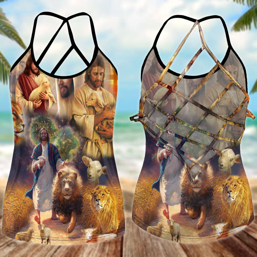 Jesus Save My Life Hollow Tank Top For Outdoor Activities And Athleisure