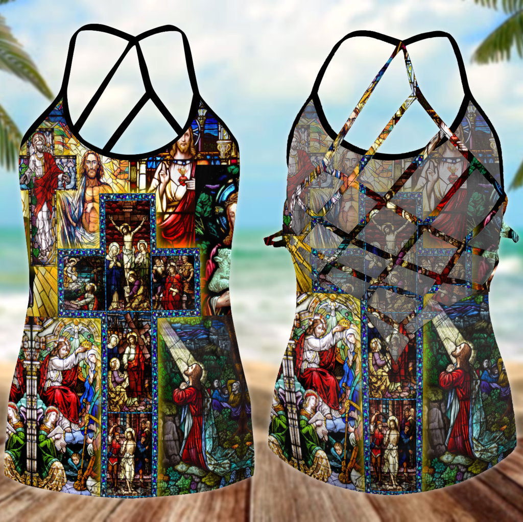 Jesus Save My Life Hollow Tank Top For Fitness Activities And Relaxed Style