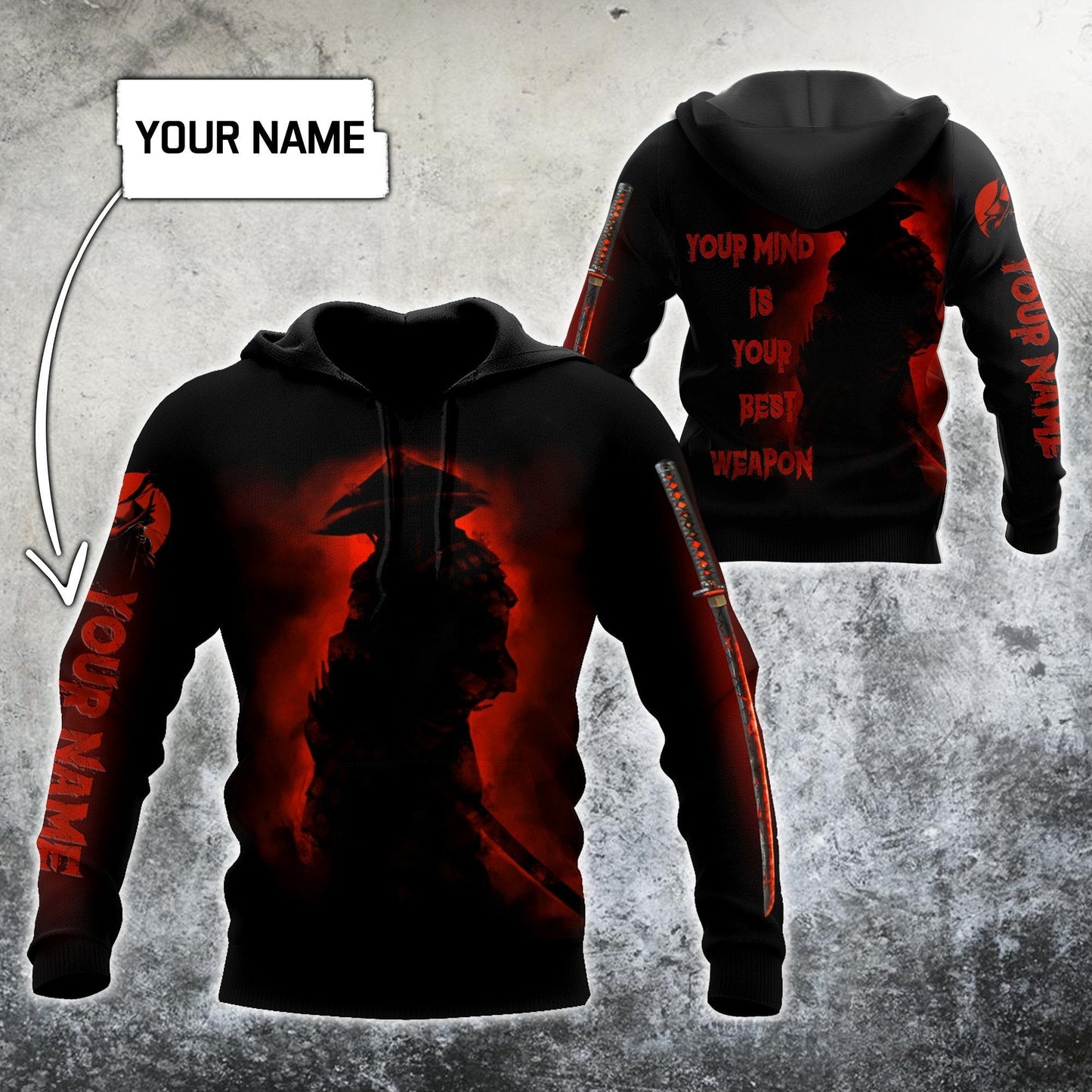 Japanese Samurai Tattoo Personalized Hoodie For Cultural Themes Casual Travel And Meaningful Gift Giving
