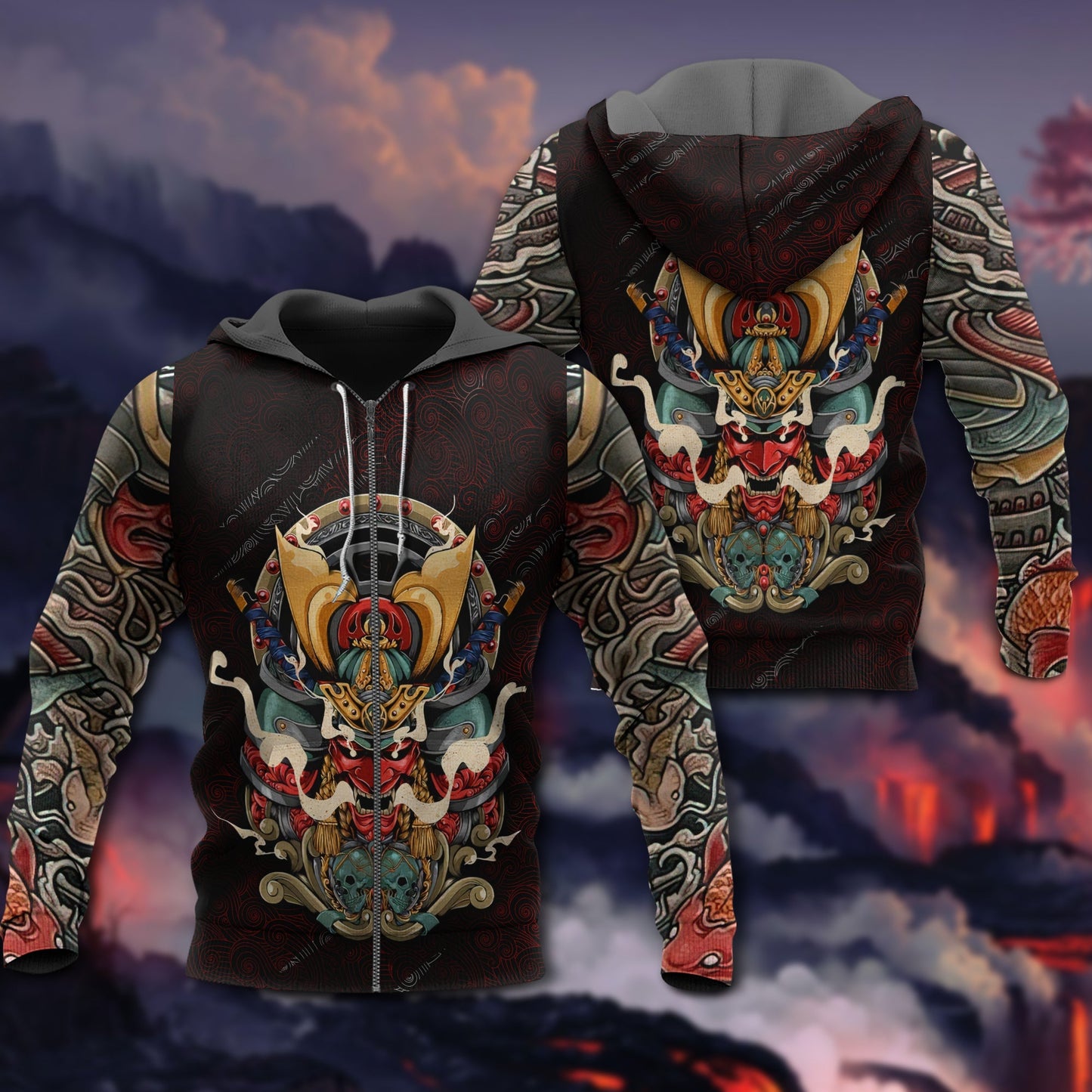 Japanese Samurai Tattoo Hoodie For Heritage Inspired Streetwear Travel And Everyday Style