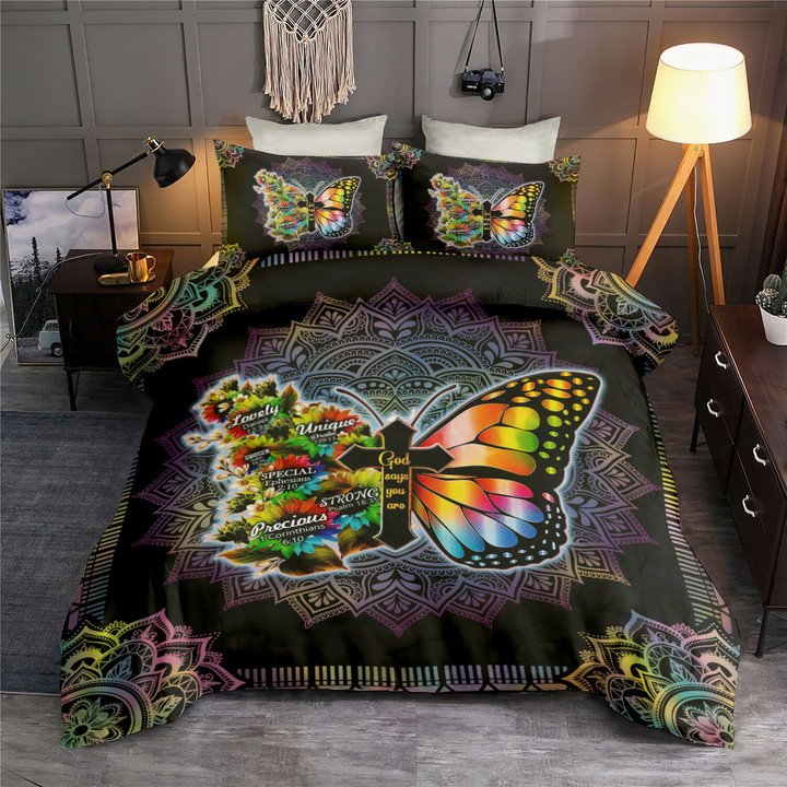 Jesus Butterfly God Says You Are Bedding Cover For Faith Bedroom Decor