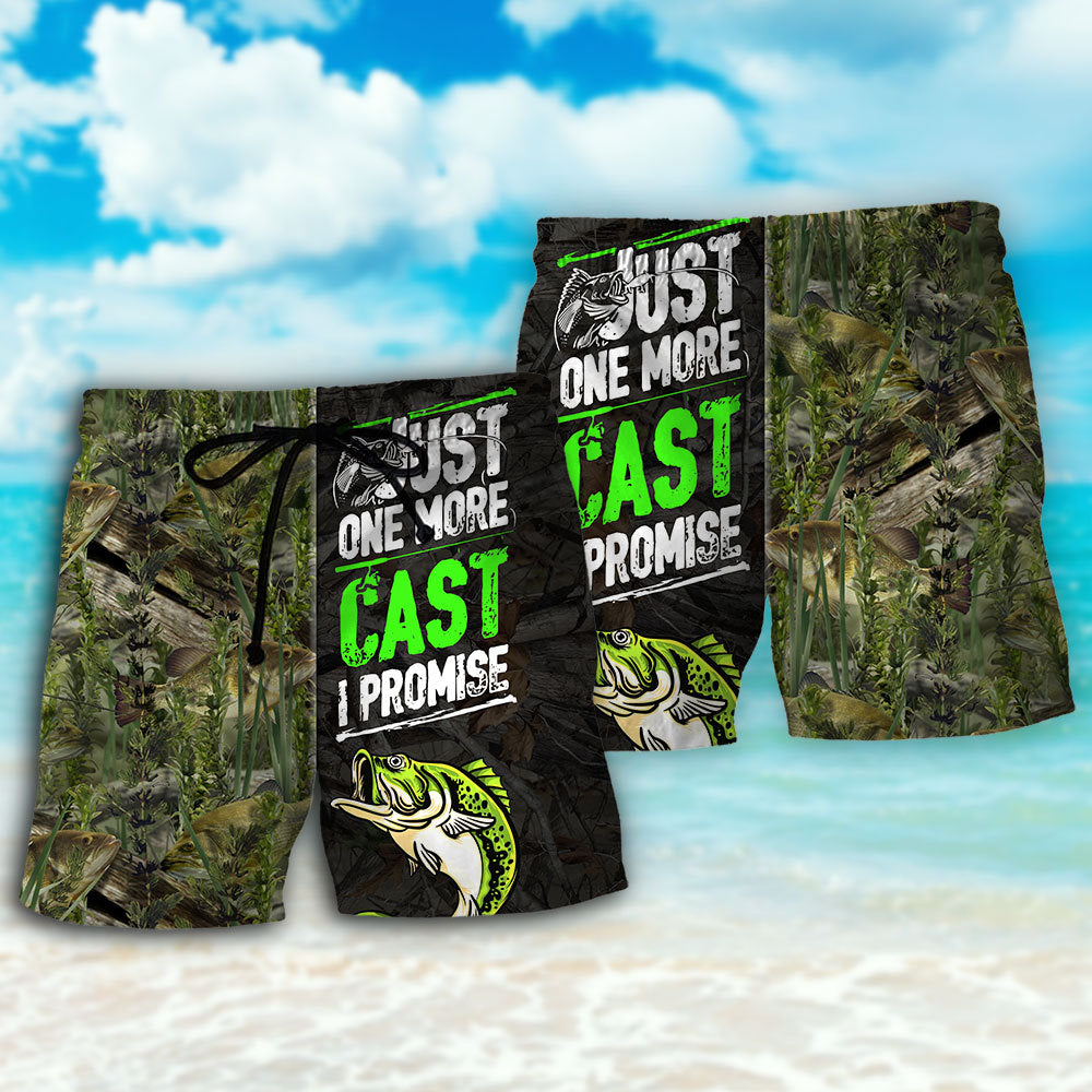 Just One More Cast Promise Quote Beach Shorts Print Detail For Beach Activities And Vacation Wear