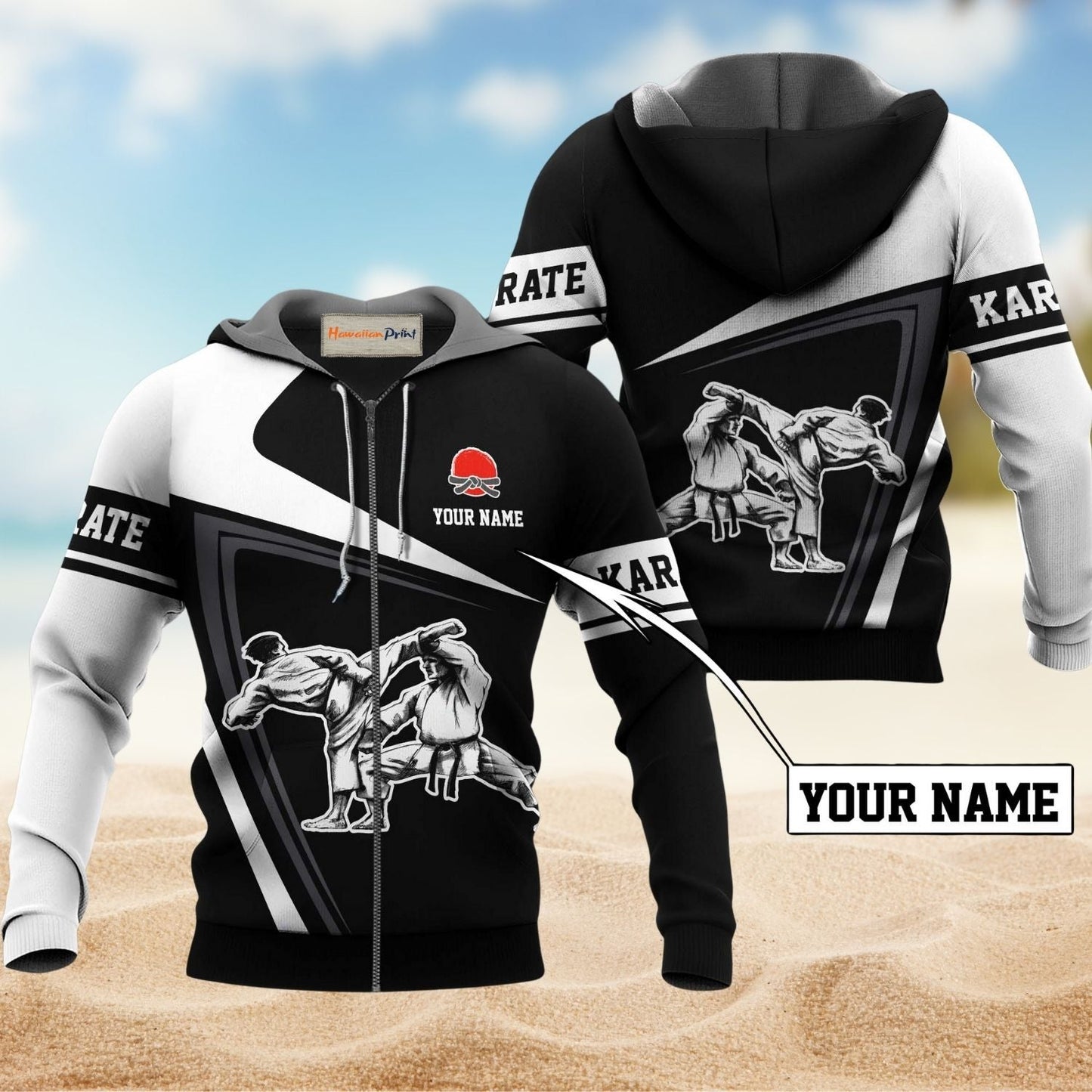 Black White Karate Hoodie For Weekend Trips Relaxed Outfits And Thoughtful Gifting